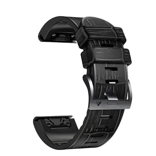 SOMKB 22 x 26 mm Leder-Silikon-Armband für Garmin Fenix 7 7X 6 6X Pro 5X 5 Plus 3HR 935 945 Quatix5 Schnellverschluss Easyfit Armband, 26mm Width, Achat von SOMKB