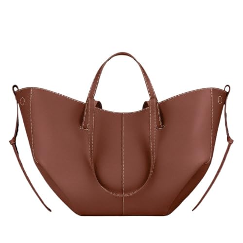 SOMKB Eleganter klassischer Stil, große Kapazität, Flügeltasche, Umhängetasche, Handtasche, Retro, europäische amerikanische Nische, Eimer, Achseltasche, Tragetasche, modisch, cognac, 53-10.5-32cm von SOMKB