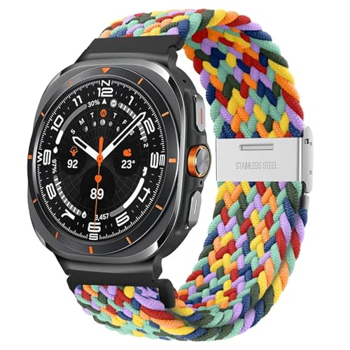SOMKB Für Galaxy Watch Ultra 47 mm Uhrenarmbänder, Nylon, elastisch, geflochten, Solo-Loop-Armband(WColorSS) von SOMKB