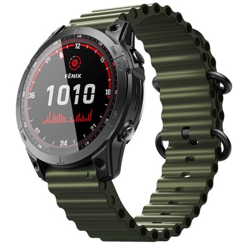 SOMKB Für Garmin Fenix 6 Band 22mm Ocean Uhrenarmband für Fenix 7 Fenix 5 Fenix 6 Pro Fenix 5 Plus Forerunner 955/945 Approach S60/S62 Epix, Army green, agate SOMKB Für Garmin Fenix 6 Band 22mm Ocean Uhrenarmband für Fenix 7 Fenix 5 Fenix 6 Pro Fenix 5 Plus Forerunner 955/945 Approach S60/S62 Epix, Army green, agate von SOMKB