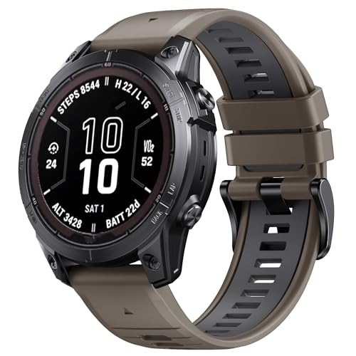 SOMKB Für das 22mm breite Band Fenix 6 für Fenix 5/Fenix 7/Fenix 5 Plus/Fenix 6 Pro weiches Silikonarmband, Brown Dark-Gray, Achate SOMKB Für das 22mm breite Band Fenix 6 für Fenix 5/Fenix 7/Fenix 5 Plus/Fenix 6 Pro weiches Silikonarmband, Brown Dark-Gray, Achate von SOMKB