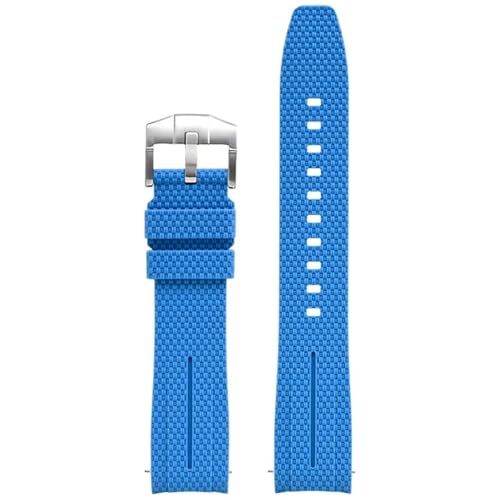 SOMKB Gebogenes Endband zur Zusammenarbeit mit Omega X S MoonSwatch Uhr 20mm Uni Gummiband mit Schnellspanner für Seamaster 300(Dark blue), 20mm, Dark blue, Achate von SOMKB