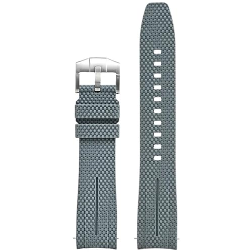 SOMKB Gebogenes Endband zur Zusammenarbeit mit Omega X S MoonSwatch Uhr 20mm Uni Gummiband mit Schnellspanner für Seamaster 300(Dark grey), 20mm, Dark grey, Achate von SOMKB