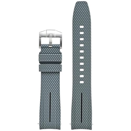SOMKB Gebogenes Endband zur Zusammenarbeit mit Omega X S MoonSwatch Uhr 20mm Uni Gummiband mit Schnellspanner für Seamaster 300(Dark grey black), 20mm, Dark grey black, Achate von SOMKB