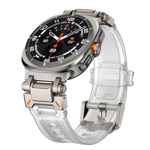 SOMKB Gummiband für Samsung Galaxy Uhr Ultra 47mm Correa Armband ULTRA 47MM Metall Quick Fit Männer Strap Uhrenarmbänder(Titanium clear2) von SOMKB