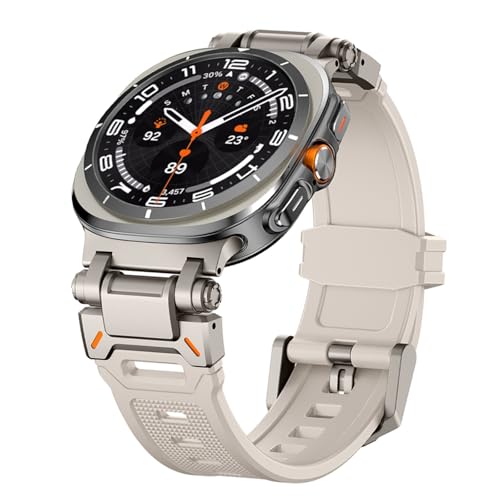 SOMKB Gummiband für Samsung Galaxy Uhr Ultra 47mm Correa Armband ULTRA 47MM Metall Quick Fit Männer Strap Uhrenarmbänder(Titanium starlight2) von SOMKB