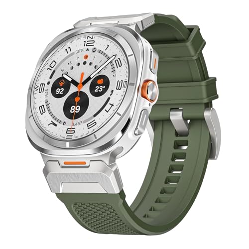 SOMKB Metall Silikon Band Für Samsung Galaxy Watch Ultra 47mm Gummi Armband Armband Armband Für Galaxy Watch 7 Ultra 47mm Uhrenarmbänder, Watch 7 Ultra, agate von SOMKB