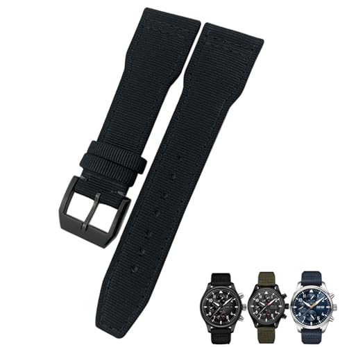 SOMKB Uhrenarmband aus Nylongewebe, 22 mm, 21 mm, geeignet für IWC Big Pilot IIW388002 Spitfire Uhrenarmband, grünes Segeltuch, Sportarmbänder, 22 mm, Achat von SOMKB