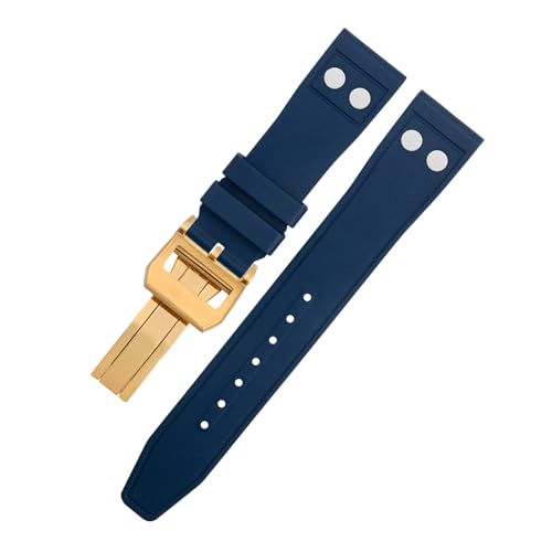 SOMKB Uhrenarmband für IWC Big Pilot Mark Portugieser, 21 mm, Fluorkautschuk mit Nieten, weiches Armband, 20 mm, Achat SOMKB Uhrenarmband für IWC Big Pilot Mark Portugieser, 21 mm, Fluorkautschuk mit Nieten, weiches Armband, 20 mm, Achat von SOMKB