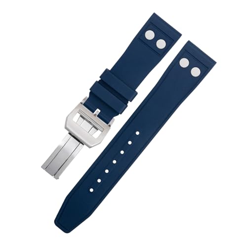 SOMKB Uhrenarmband für IWC Big Pilot Mark Portugieser, 21 mm, Fluorkautschuk mit Nieten, weiches Armband, 20 mm, Achat SOMKB Uhrenarmband für IWC Big Pilot Mark Portugieser, 21 mm, Fluorkautschuk mit Nieten, weiches Armband, 20 mm, Achat von SOMKB