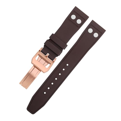 SOMKB Uhrenarmband für IWC Big Pilot Mark Portugieser, 21 mm, Fluorkautschuk mit Nieten, weiches Armband, 20 mm, Achat SOMKB Uhrenarmband für IWC Big Pilot Mark Portugieser, 21 mm, Fluorkautschuk mit Nieten, weiches Armband, 20 mm, Achat von SOMKB