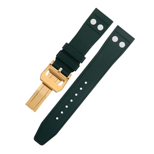 SOMKB Uhrenarmband für IWC Big Pilot Mark Portugieser, 21 mm, Fluorkautschuk mit Nieten, weiches Armband, 20 mm, Achat SOMKB Uhrenarmband für IWC Big Pilot Mark Portugieser, 21 mm, Fluorkautschuk mit Nieten, weiches Armband, 20 mm, Achat von SOMKB