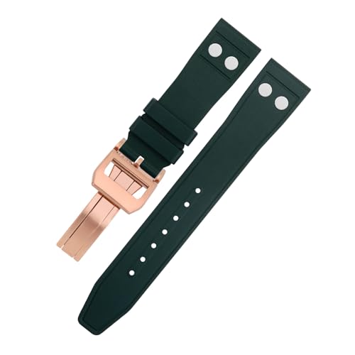 SOMKB Uhrenarmband für IWC Big Pilot Mark Portugieser, 21 mm, Fluorkautschuk mit Nieten, weiches Armband, 20 mm, Achat SOMKB Uhrenarmband für IWC Big Pilot Mark Portugieser, 21 mm, Fluorkautschuk mit Nieten, weiches Armband, 20 mm, Achat von SOMKB