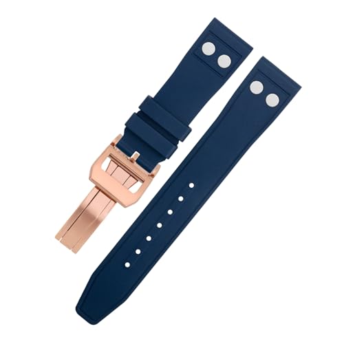 SOMKB Uhrenarmband für IWC Big Pilot Mark Portugieser, 21 mm, Fluorkautschuk mit Nieten, weiches Armband, 21 mm, Achat SOMKB Uhrenarmband für IWC Big Pilot Mark Portugieser, 21 mm, Fluorkautschuk mit Nieten, weiches Armband, 21 mm, Achat von SOMKB