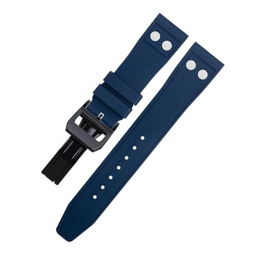 SOMKB Uhrenarmband für IWC Big Pilot Mark Portugieser, 21 mm, Fluorkautschuk mit Nieten, weiches Armband, 21 mm, Achat SOMKB Uhrenarmband für IWC Big Pilot Mark Portugieser, 21 mm, Fluorkautschuk mit Nieten, weiches Armband, 21 mm, Achat von SOMKB