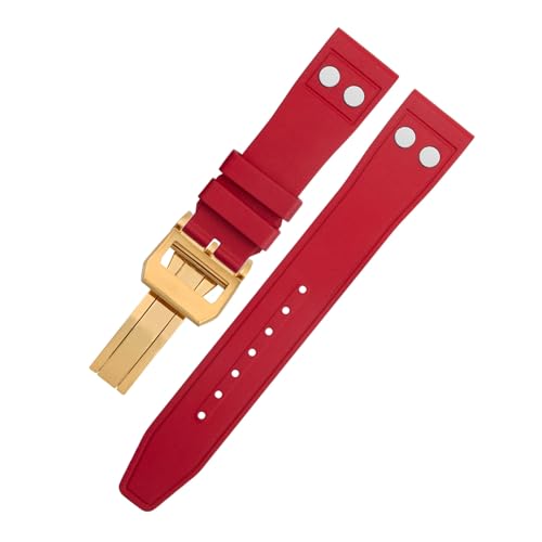 SOMKB Uhrenarmband für IWC Big Pilot Mark Portugieser, 21 mm, Fluorkautschuk mit Nieten, weiches Armband, 22 mm, Achat SOMKB Uhrenarmband für IWC Big Pilot Mark Portugieser, 21 mm, Fluorkautschuk mit Nieten, weiches Armband, 22 mm, Achat von SOMKB