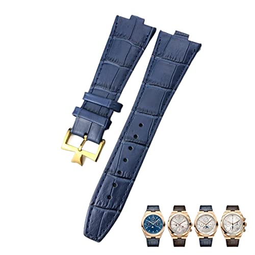 SOMKB Uhrenarmband für Vacheron Constantin Overseas Schwarz Blau Braun Bambusmaserung 25 mm echtes Leder konvexe Schnittstelle Uhrenarmband, Einheitsgröße, Achat von SOMKB