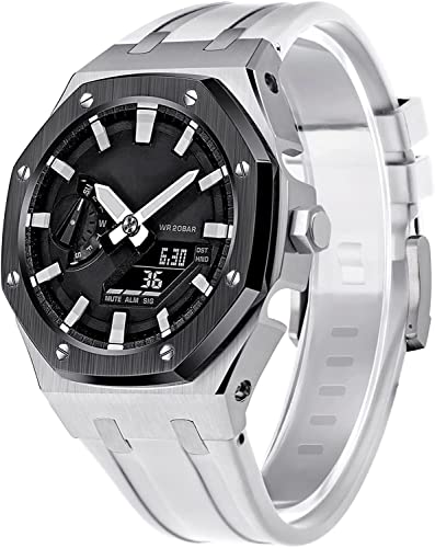 SOMKB Uhrengehäuse aus Metall, fluororiertes Gummiband, Mod für GM2100/GA2100/GA2110 5. Generation, Ersatz-Uhrenarmband, For gm2100, Achat SOMKB Uhrengehäuse aus Metall, fluororiertes Gummiband, Mod für GM2100/GA2100/GA2110 5. Generation, Ersatz-Uhrenarmband, For gm2100, Achat von SOMKB