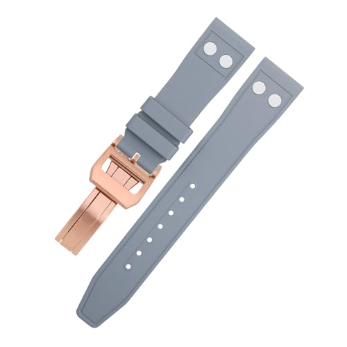 SOMKB Weiches Armband für IWC Big Pilot Mark Portugieser, 20 mm, 21 mm, 22 mm, natürliches Fluorkautschuk, FKM-Gummi mit Nieten, 21 mm, Achat SOMKB Weiches Armband für IWC Big Pilot Mark Portugieser, 20 mm, 21 mm, 22 mm, natürliches Fluorkautschuk, FKM-Gummi mit Nieten, 21 mm, Achat von SOMKB