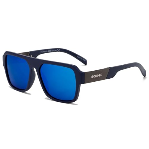 SOMOC Polarisierte Sonnenbrille Herren/Damen, Sonnenbrillen Unisex Retro Klassische Vintage Polarisierte Brille UV400 Schutz Classic Sunglasses Eckig für Fahren SP-6084, Blau SOMOC Polarisierte Sonnenbrille Herren/Damen, Sonnenbrillen Unisex Retro Klassische Vintage Polarisierte Brille UV400 Schutz Classic Sunglasses Eckig für Fahren SP-6084, Blau von SOMOC