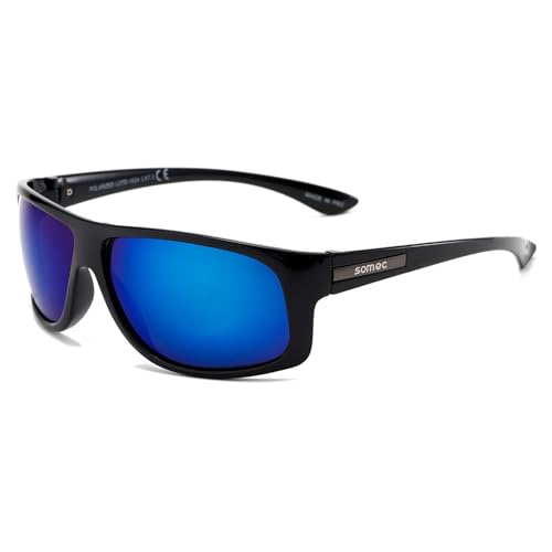 SOMOC Polarisierte Sonnenbrille Herren/Damen, Sonnenbrillen Unisex Retro Klassische Vintage Polarisierte Brille UV400 Schutz Classic Sunglasses Eckig für Fahren SP-6107, Blau SOMOC Polarisierte Sonnenbrille Herren/Damen, Sonnenbrillen Unisex Retro Klassische Vintage Polarisierte Brille UV400 Schutz Classic Sunglasses Eckig für Fahren SP-6107, Blau von SOMOC