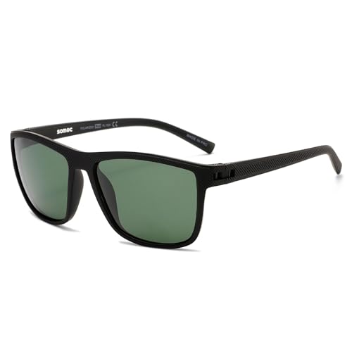 SOMOC Polarisierte Sonnenbrille Herren/Damen, Sonnenbrillen Unisex Retro Klassische Vintage Polarisierte Brille UV400 Schutz Classic Sunglasses Eckig für Fahren SP-9390, Grün SOMOC Polarisierte Sonnenbrille Herren/Damen, Sonnenbrillen Unisex Retro Klassische Vintage Polarisierte Brille UV400 Schutz Classic Sunglasses Eckig für Fahren SP-9390, Grün von SOMOC