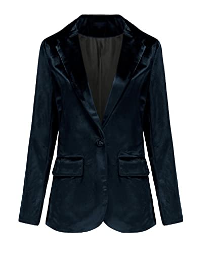 Damen Velvet Blazer Slim Fit Lässige Offner Jacke Anzug Samt Blazer One Button Lapels Jacke Anzugjack Business Jacken mit Tasche 1 Knopf Elegante Anzugjacke aus Samt Workanzug Herbst Winter von SOMTHRON