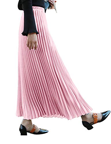 SOMTHRON Damen Casual Knöchellänge A-Linie Plisseerock mit Falten Herbst 10 Farben(LP) von SOMTHRON