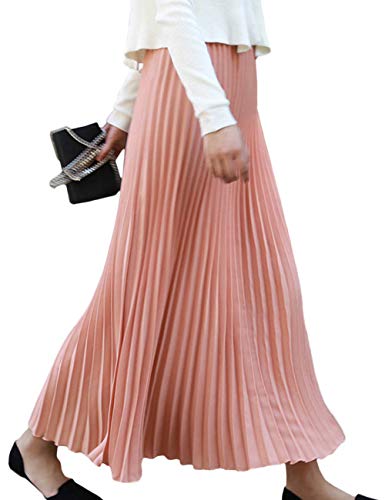 SOMTHRON Damen Casual Knöchellänge A-Linie Plisseerock mit Falten Herbst 10 Farben(PI) von SOMTHRON