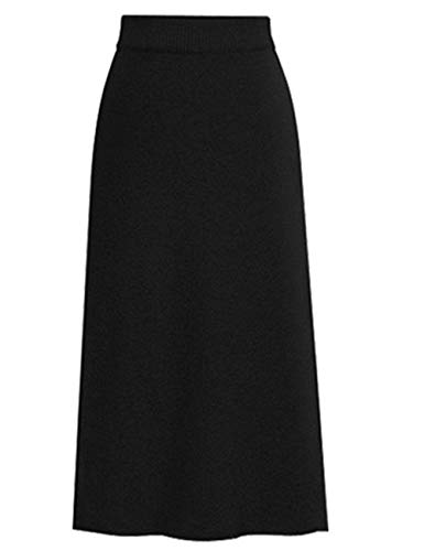 SOMTHRON Damen Elegant Strickrock Hohe Taille Stretch Bleistiftrock M-6XL Winter(BL,4XL) von SOMTHRON