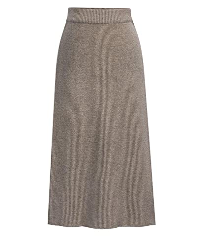 SOMTHRON Damen Eleganter Schlichter Strickrock mit hoher Taille und Stretch Bodycon Basic Bleistiftrock Winter(KH,XL) von SOMTHRON