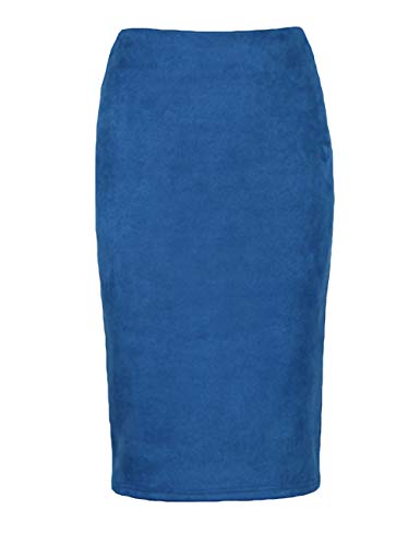 SOMTHRON Damen Wildleder Blaistiftrock Mode Elastisch Hohe Taille Midi Rock(BE,M) von SOMTHRON