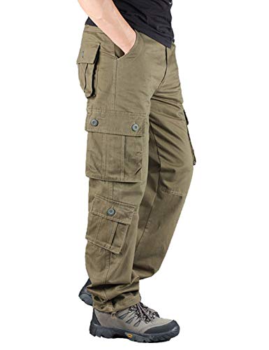 SOMTHRON Herren Cargo Hose Regular Fit Arbeit Hose mit 8 Taschen Chino Stoffhose Große Größen(BR2,33) von SOMTHRON