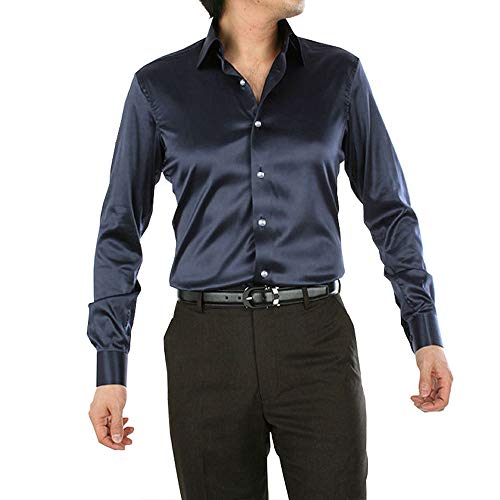 SOMTHRON Herren Mode Glänzt Regelmäßig Fit Seid Hemd Business 20 Farben(ZQ,M) von SOMTHRON