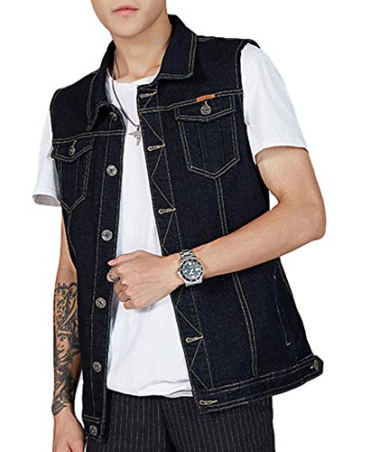 SOMTHRON Herren Weste Denim Vest Jeansweste Outdoor Sport Weste Jeans Jacke Männer Jeansjacke Freizeit Denim Jacket Ärmellos Jacken Outwear für Jagd Angeln Camping,M-7XL von SOMTHRON