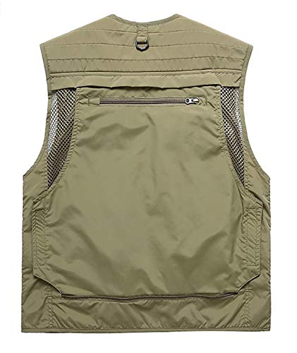 SOMTHRON Outdoor Weste Safari Herren praktischen Reißverschluss Netz Breathable Camping Jagd für Fischen Fotografie Freizeitweste mit vielen praktischen Taschen Sommer von SOMTHRON