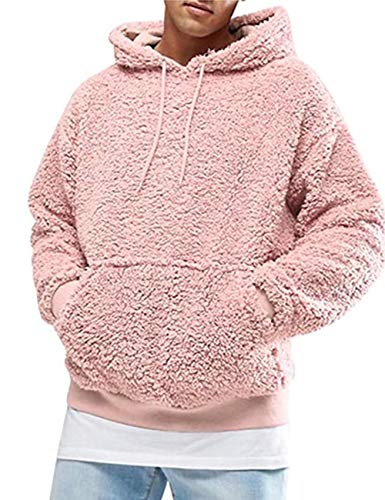 SOMTHRON Pullover Herren Hoodie Herren Kapuzenpullover Plüsch Hoodie Sweatshirt Teddy-Fleece Winter Pulli Warm Lose Pullover mit Taschen PI-2XL von SOMTHRON