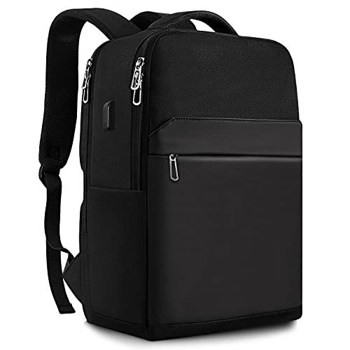 SONAMBULO Laptop Rucksack 15.6 Zoll Arbeit Rucksäcke mit USB Ladeanschluss Business Rucksack für Notebook Wasserabweisend Arbeitsrucksack Schulrucksack Laptoprucksack Herren Damen - Schwarz von SONAMBULO