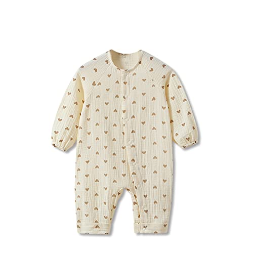 SONARIN Atmungsaktive Baby Strampler,Baumwolle Neugeborene Spielanzug Spieler Body Jumpsuit Sommer Langarm Baby Pyjamas Schlafstrampler Outfit für Baby Jungen Mädchen(Herz,80) von SONARIN