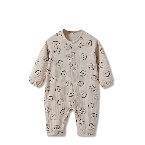 SONARIN Atmungsaktive Baby Strampler,Baumwolle Neugeborene Spielanzug Spieler Body Jumpsuit Sommer Langarm Baby Pyjamas Schlafstrampler Outfit für Baby Jungen Mädchen(Tier,66) von SONARIN