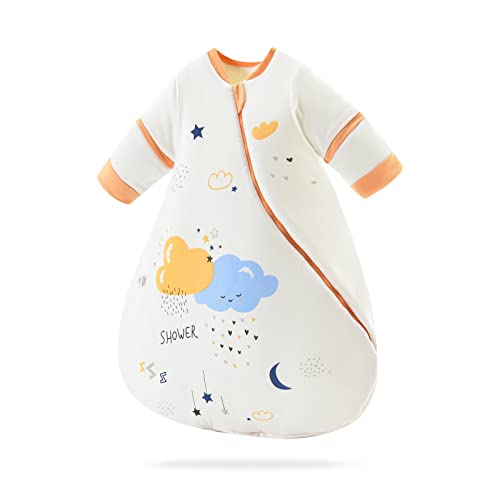 SONARIN Baby Schlafsack mit Abnehmbare Ärmel,2,5 Tog 100% Baumwolle Babyschlafsack Kinderschlafsack Winter für Kleinkinder Kinder 3 Monate bis 4 Jahre alt Warm und Atmungsaktiv(Wolken) von SONARIN