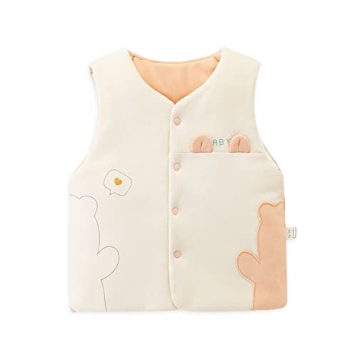 SONARIN Baby Westen,Winter Herbst Warme Baumwolle Baby Jacke Ärmellos Baby Gilet Niedlich Cartoon Baby Dicke Strickjacke Oberbekleidung Mantel für Baby Junge Mädchen(66,Orange) von SONARIN