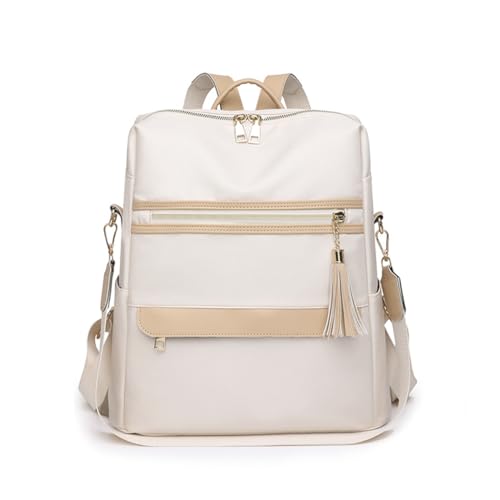 SONARIN Große Kapazität Rucksack Damen,Wasserdicht Mode Rucksack Casual Tagesrucksack Mädchen Schultasche Reise-Rucksack Daypack Convertible Umhängetasche für College Arbeit(Beige) von SONARIN
