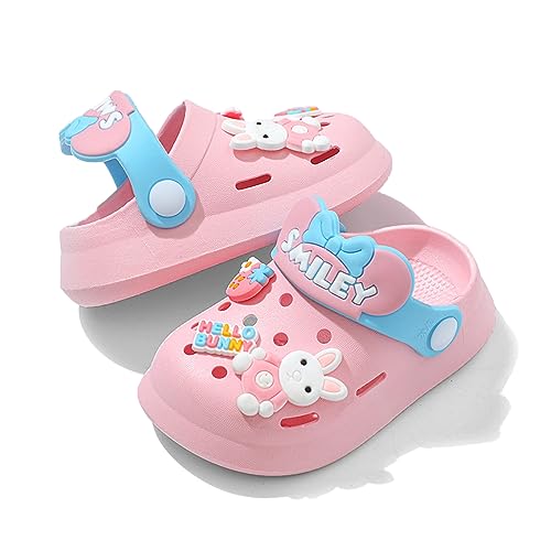 SONARIN Kinder Clogs,Cartoon Jungen Mädchen Gartenschuhe Pantoletten Sommer Pantoffeln Atmungsaktiv Kleinkinder Baby Hausschuhe Latschen Sandalen für Strand Dusche(Rosa 130mm) von SONARIN