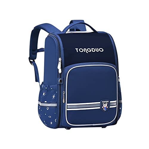 SONARIN Kinderrucksack Jungen Mädchen Schulranzen,Leichter Wasserdichter Grundschulrucksack Großes Fassungsvermögen Grundschule Ranzen Schulrucksack Schultasche Büchertasche für Kinder(Dunkelblau,L) von SONARIN