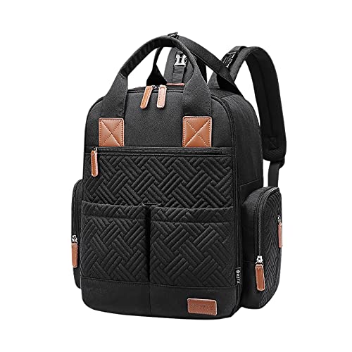 SONARIN Multifunktions Großer Baby Wickelrucksack Wickeltasche,Tragbar Wasserdicht Babytasche Wickeltasche Rucksack Reisetasche mit Kinderwagen Haken & Wärmetaschen für Mama & Papa(Schwarz) von SONARIN