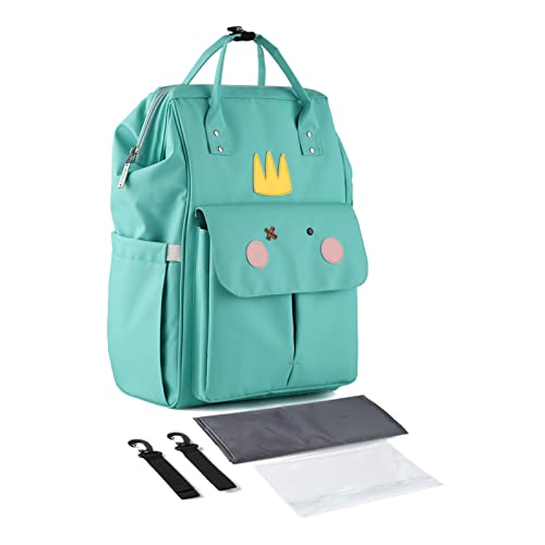 SONARIN Stylische Großer Kapazität Baby Wickelrucksack Wickeltasche,Multifunktions Wasserdicht Babytasche Wickeltasche Rucksack Reisetasche mit Wickelunterlage & Kinderwagen Haken(Grün) von SONARIN