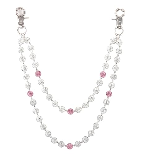 Doppellagiger Bling Strass Kette Charm Schlüsselanhänger - Y2K Taillengürtel & Tasche Zubehör - Sparkly Adjustable Pants Chain Geschenk für Frauen & Mädchen von SONGCHANGJEWELRY