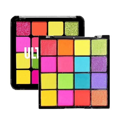 16 Farbe Lidschatten Palette - Schimmernde Lidschattenpalette Matte und glitzernde Lidschatten Paletten - Wasserdicht, Hochpigmentiert Augen Make-Up (Farbig) von SONGQEE