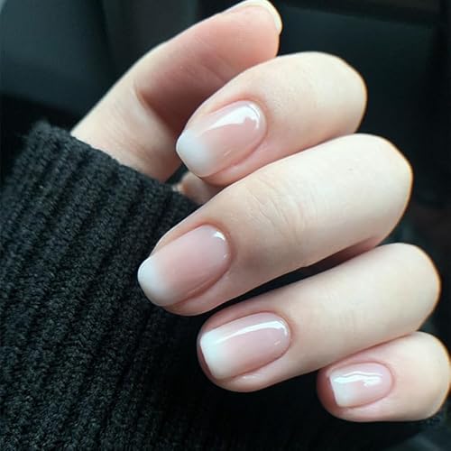 24 Stück Lang künstliche Nägel zum aufkleben - Fake Nails mit Nail Glue - Quadratisch False Nails für Frauen & Mädchen (Medium Pink Gradient) von SONGQEE